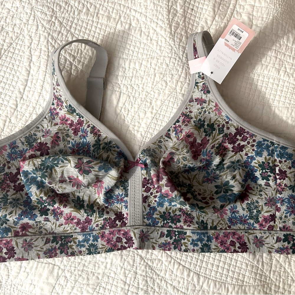Cotton UL No Wire Print
Comfort Bra. Size 44DD. MIDNIGHT DITSY GREY